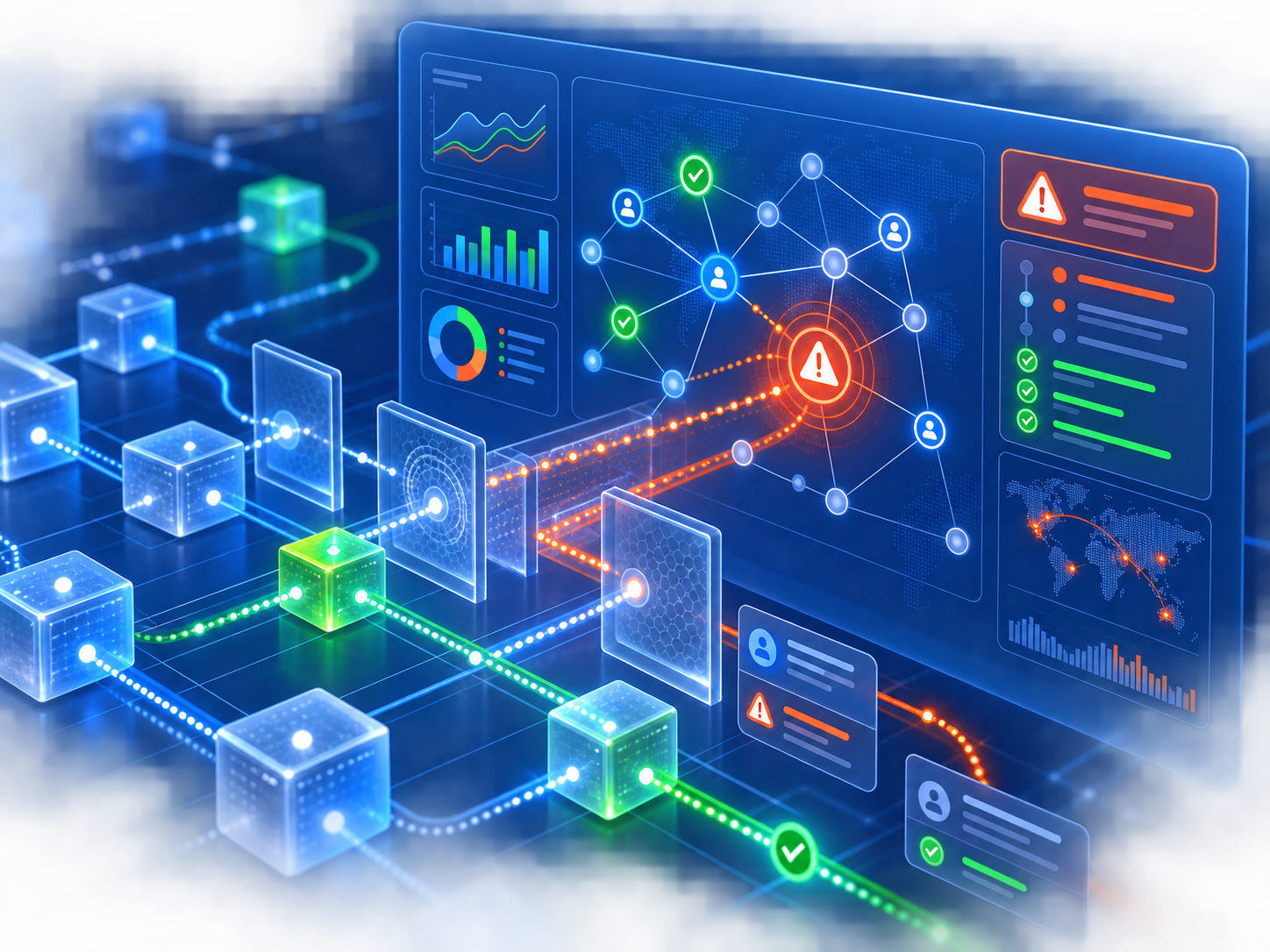 Blockchain transaction monitoring with an identified risk alert